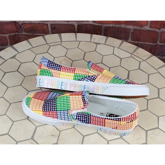 New Adult Men Vans X‎ Pride Month Parade Slip-On Sneaker Mens Size 11.5 Rainbow - Picture 6 of 8
